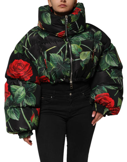 Dolce & Gabbana Multicolor Floral Puffer Coat Full Zip Jacket by Dolce & Gabbana