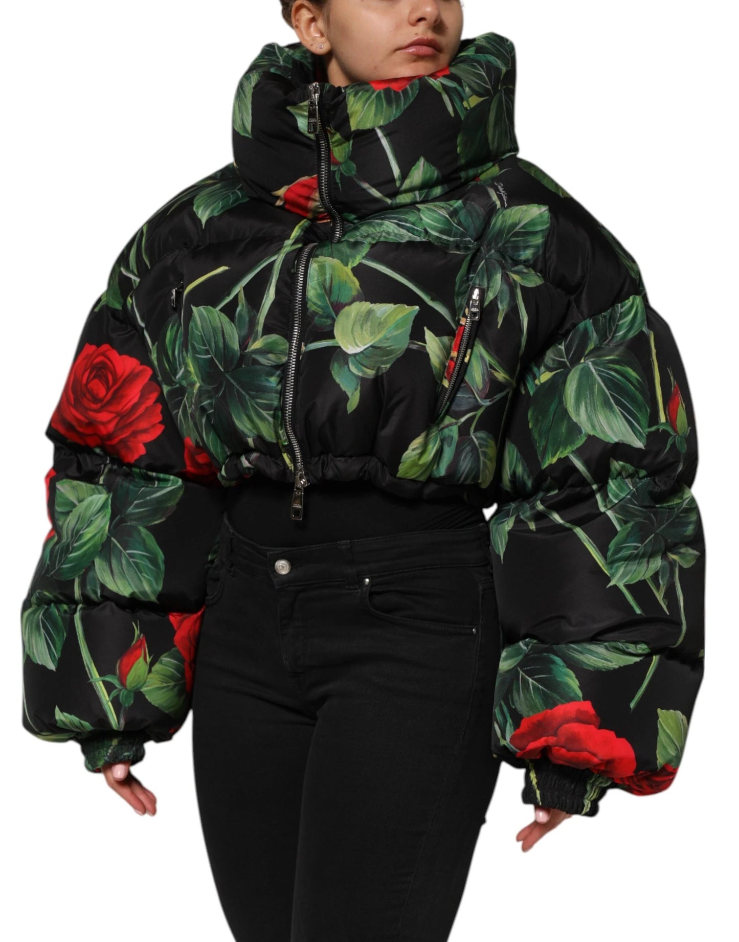 Dolce & Gabbana Multicolor Floral Puffer Coat Full Zip Jacket by Dolce & Gabbana