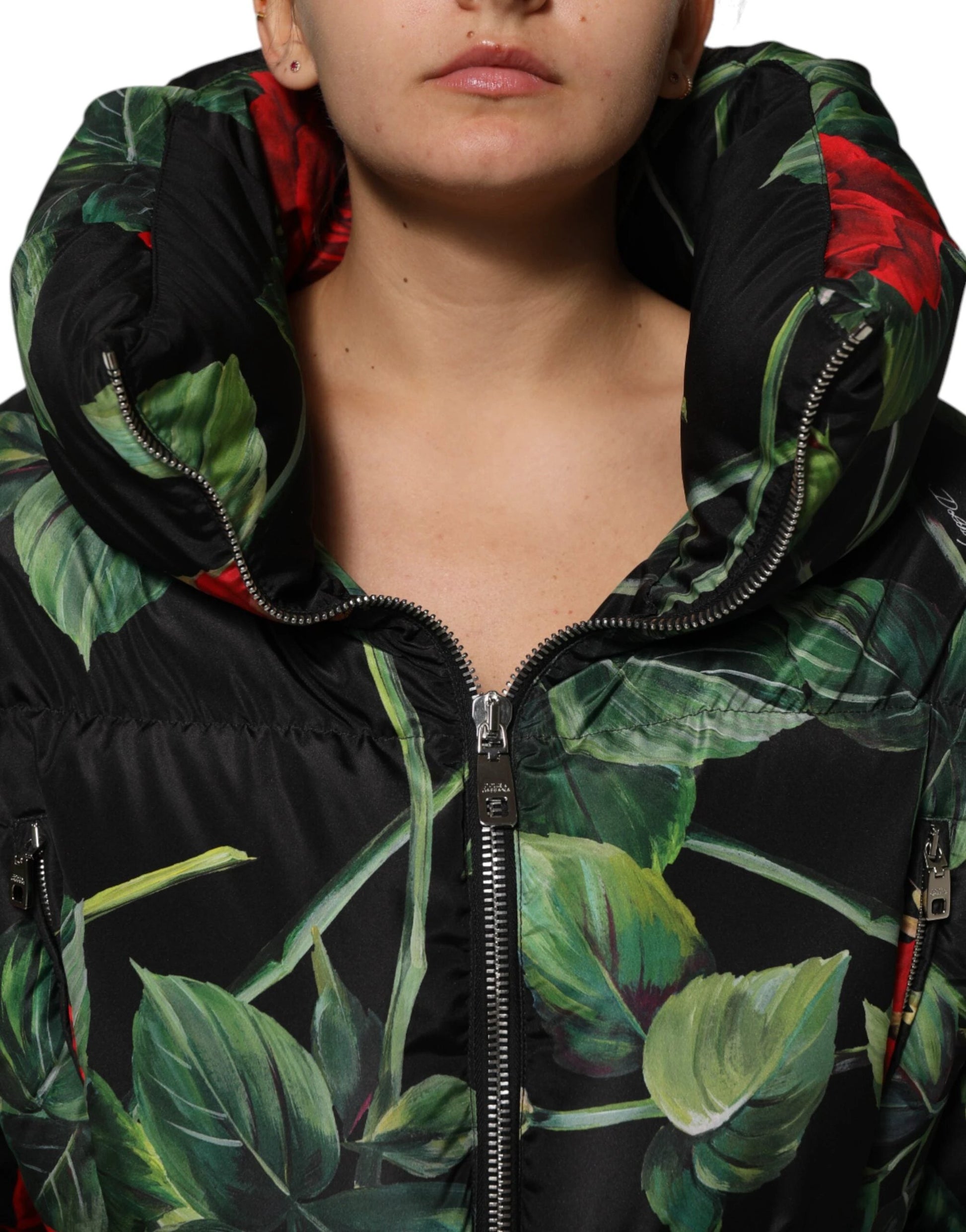 Dolce & Gabbana Multicolor Floral Puffer Coat Full Zip Jacket by Dolce & Gabbana