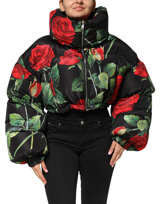 Dolce & Gabbana Multicolor Floral Puffer Coat Full Zip Jacket by Dolce & Gabbana
