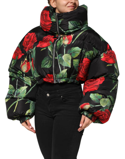 Dolce & Gabbana Multicolor Floral Puffer Coat Full Zip Jacket by Dolce & Gabbana
