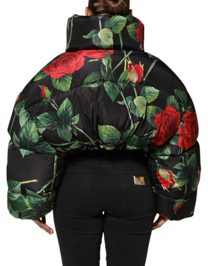 Dolce & Gabbana Multicolor Floral Puffer Coat Full Zip Jacket by Dolce & Gabbana