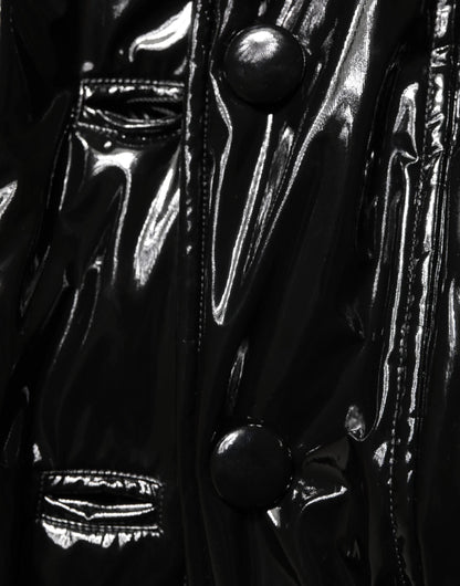 Dolce & Gabbana Polyester Black Quilted Puffer Coat Jacket by Dolce & Gabbana