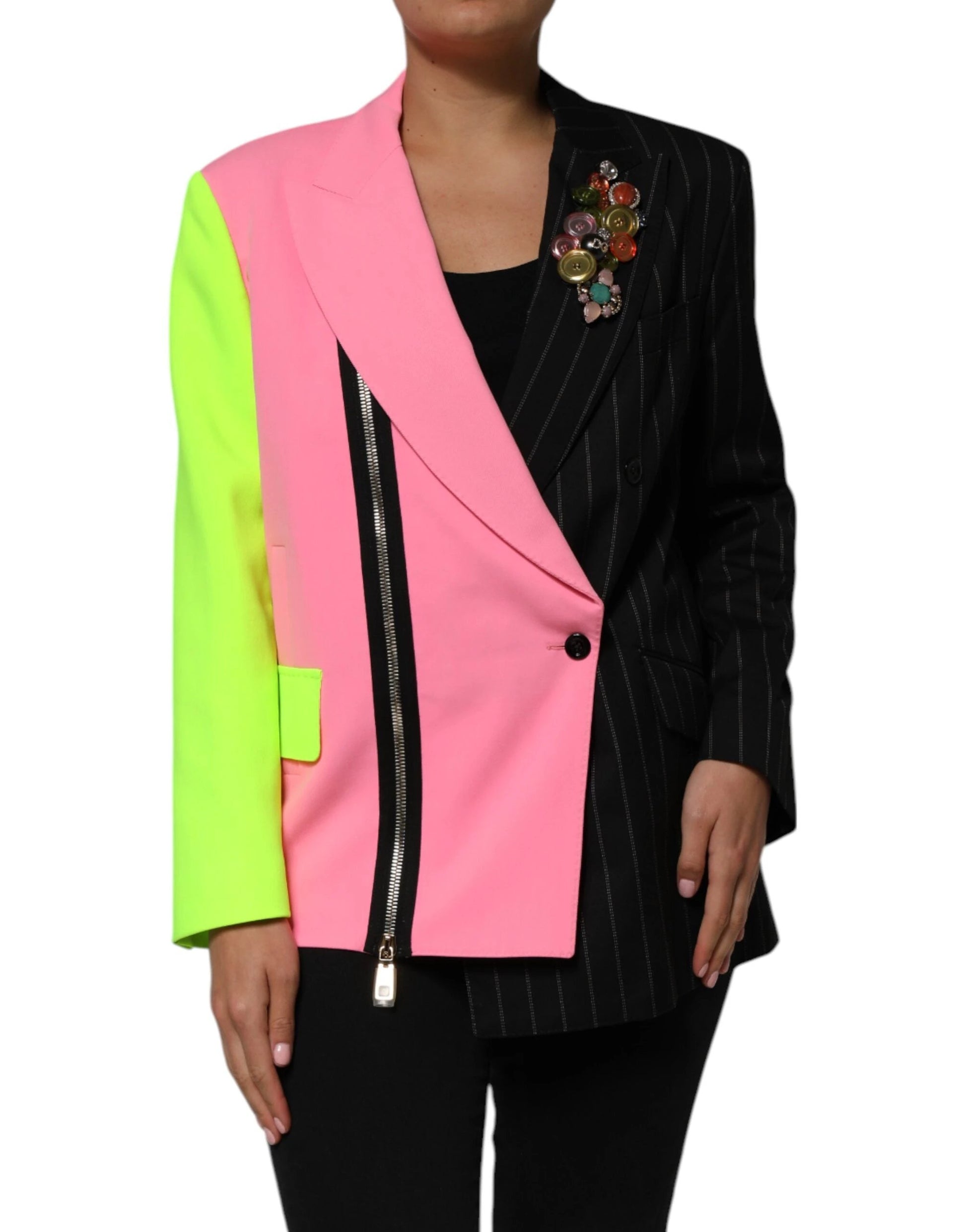 Dolce & Gabbana Multicolor Patchwork Embellished Coat Jacket by Dolce & Gabbana