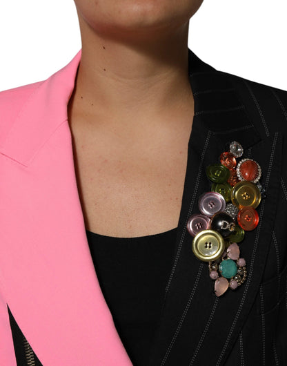 Dolce & Gabbana Multicolor Patchwork Embellished Coat Jacket by Dolce & Gabbana