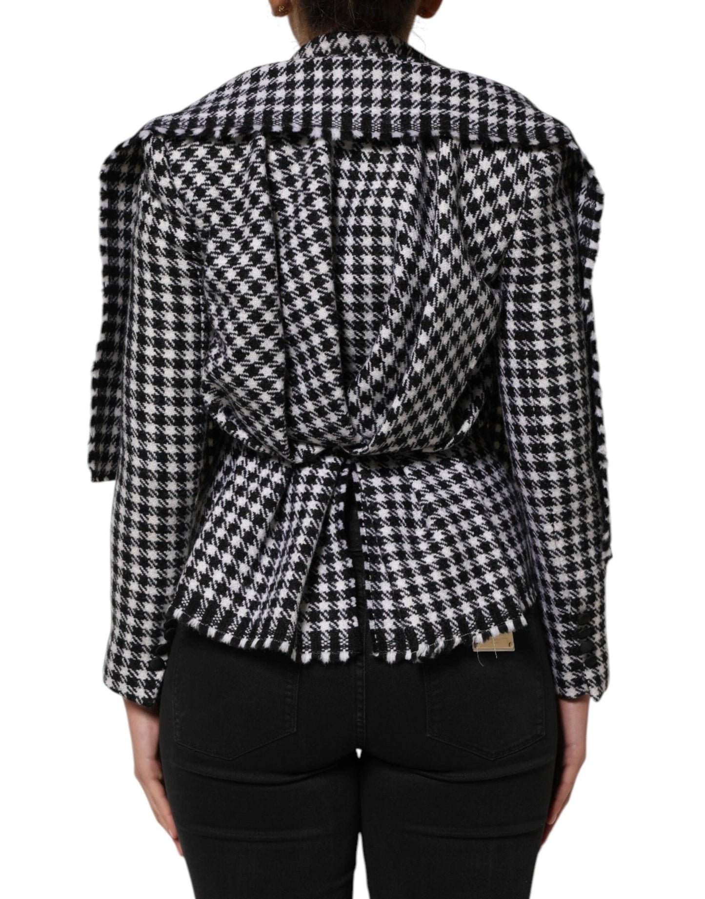 Dolce & Gabbana Multicolor Wool Monochrome Patterned Jacket by Dolce & Gabbana