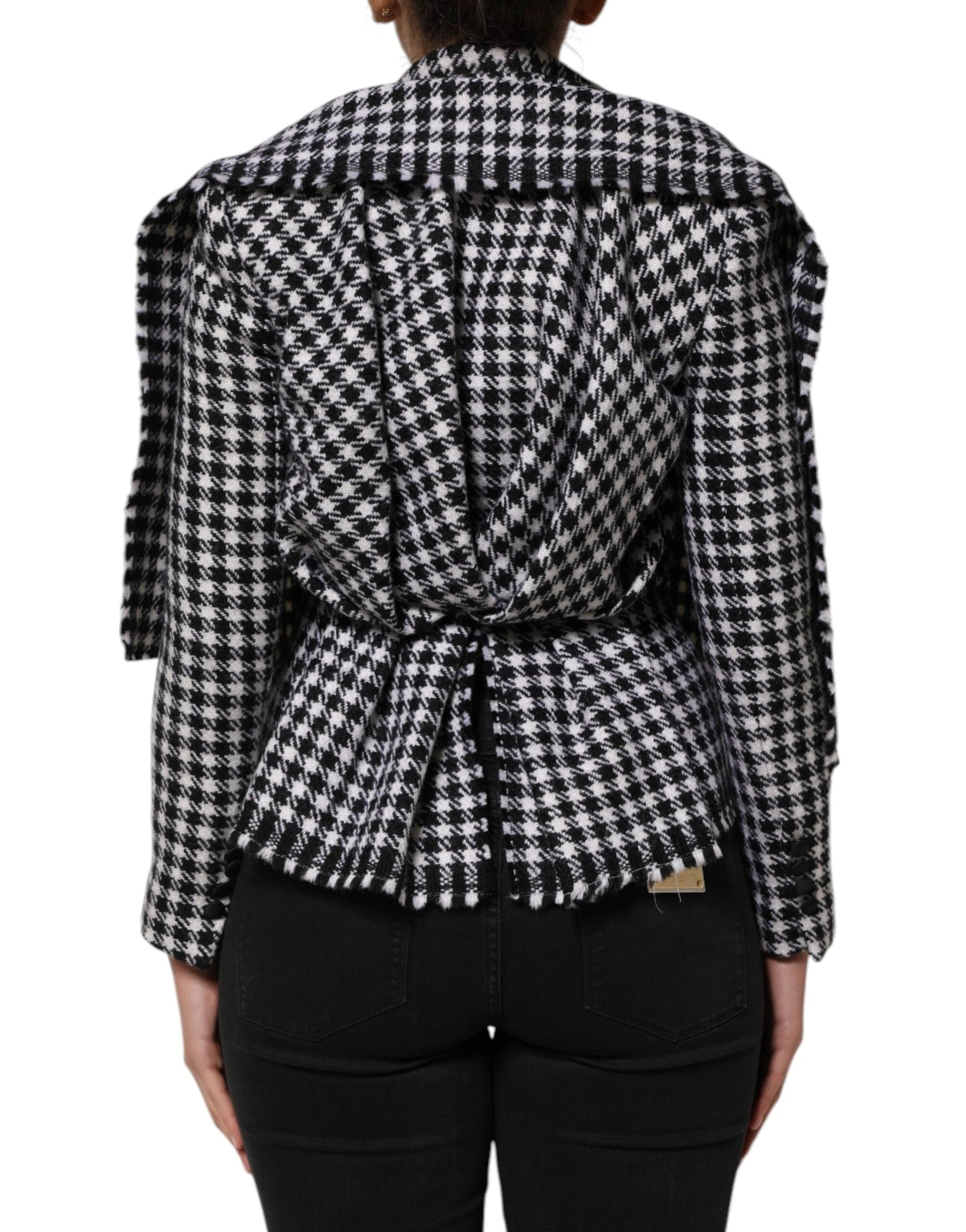 Dolce & Gabbana Multicolor Wool Monochrome Patterned Jacket by Dolce & Gabbana