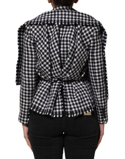 Dolce & Gabbana Multicolor Wool Monochrome Patterned Jacket by Dolce & Gabbana