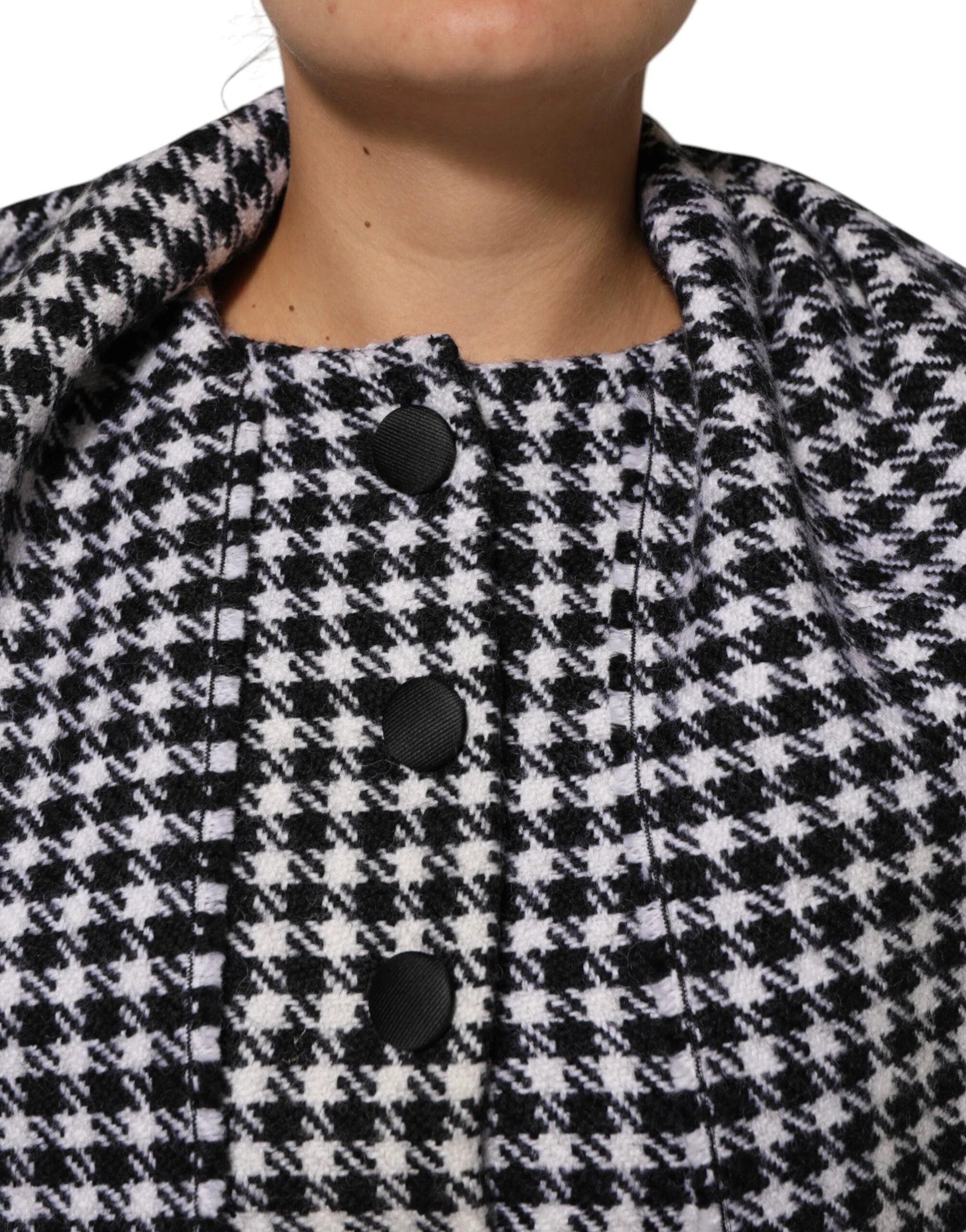 Dolce & Gabbana Multicolor Wool Monochrome Patterned Jacket by Dolce & Gabbana