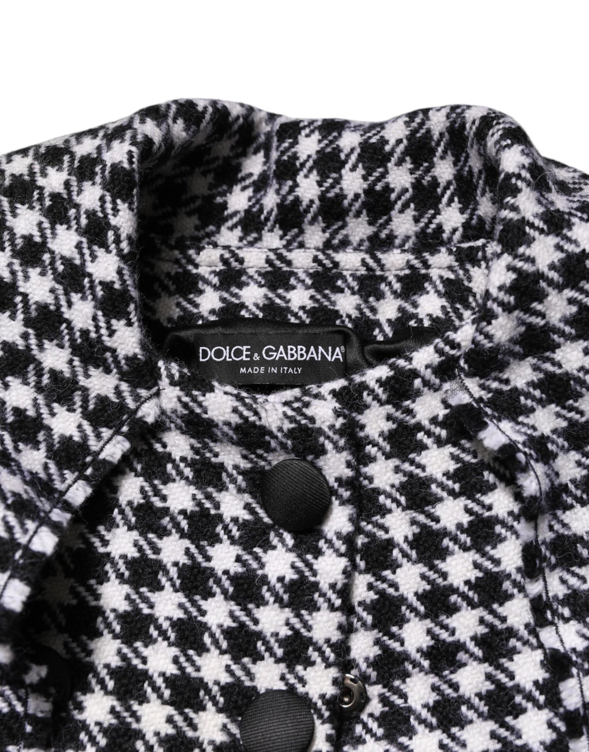 Dolce & Gabbana Multicolor Wool Monochrome Patterned Jacket by Dolce & Gabbana