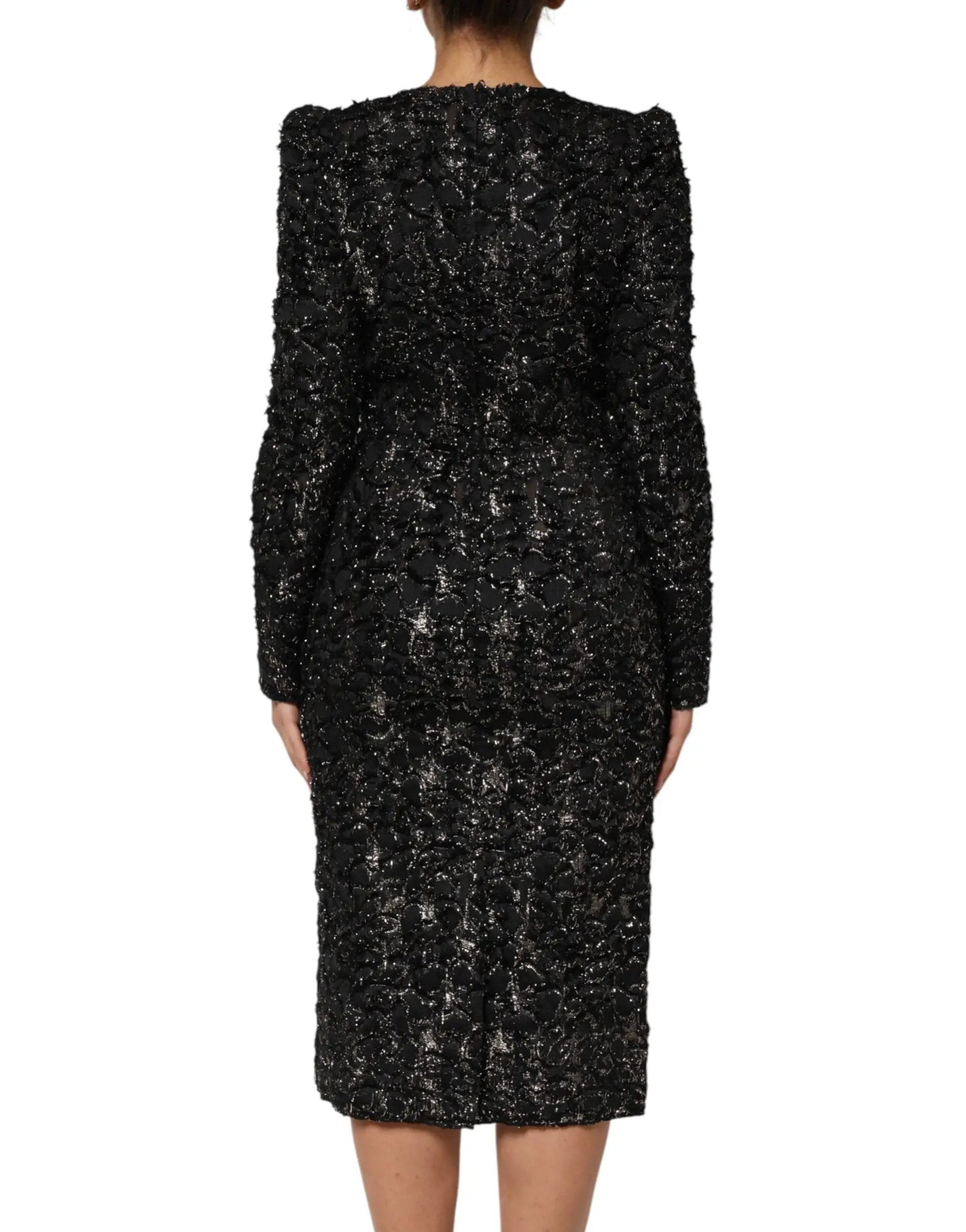 Dolce & Gabbana Black Sequin Bouclé Tweed Sheath Dress by Dolce & Gabbana