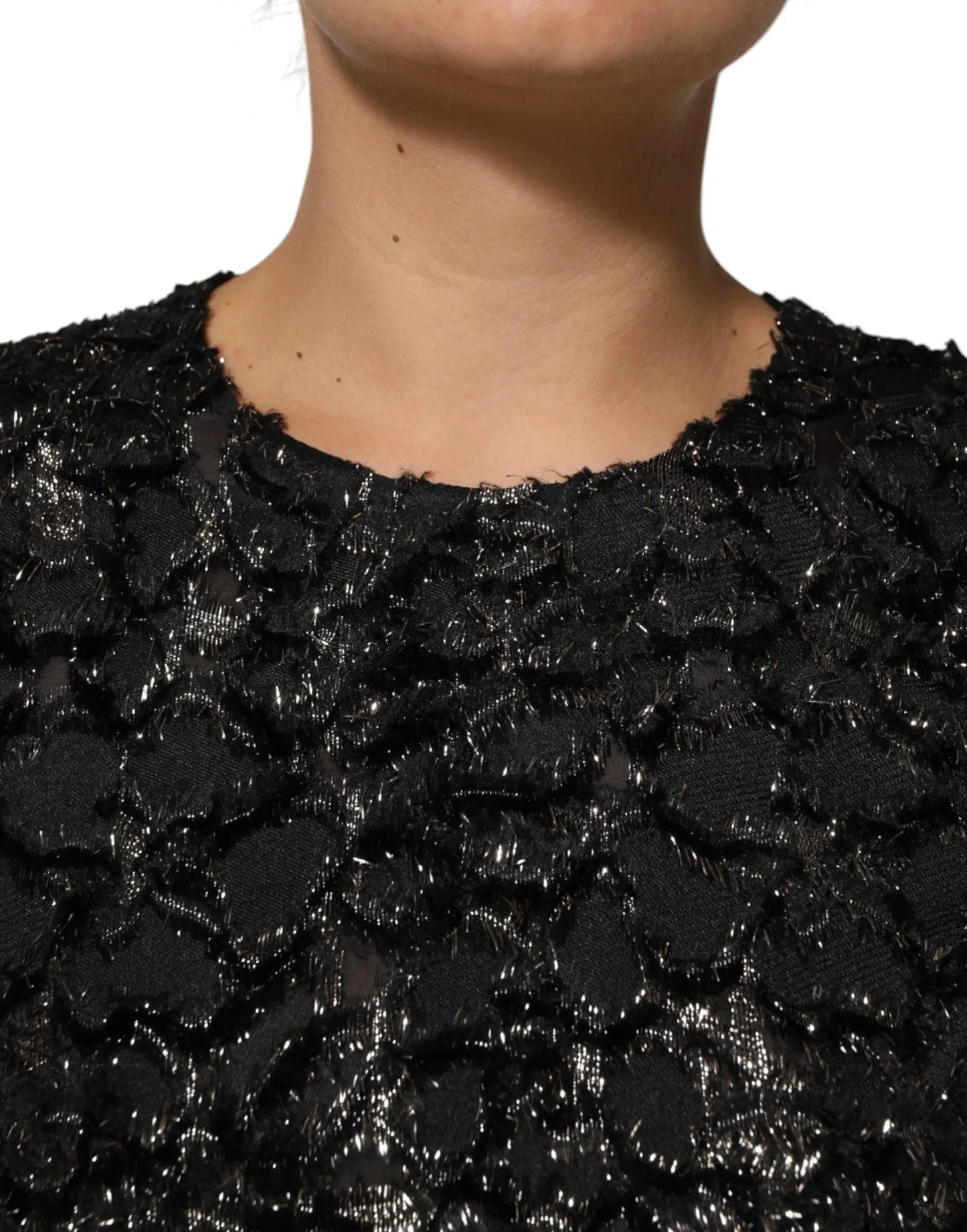 Dolce & Gabbana Black Sequin Bouclé Tweed Sheath Dress by Dolce & Gabbana