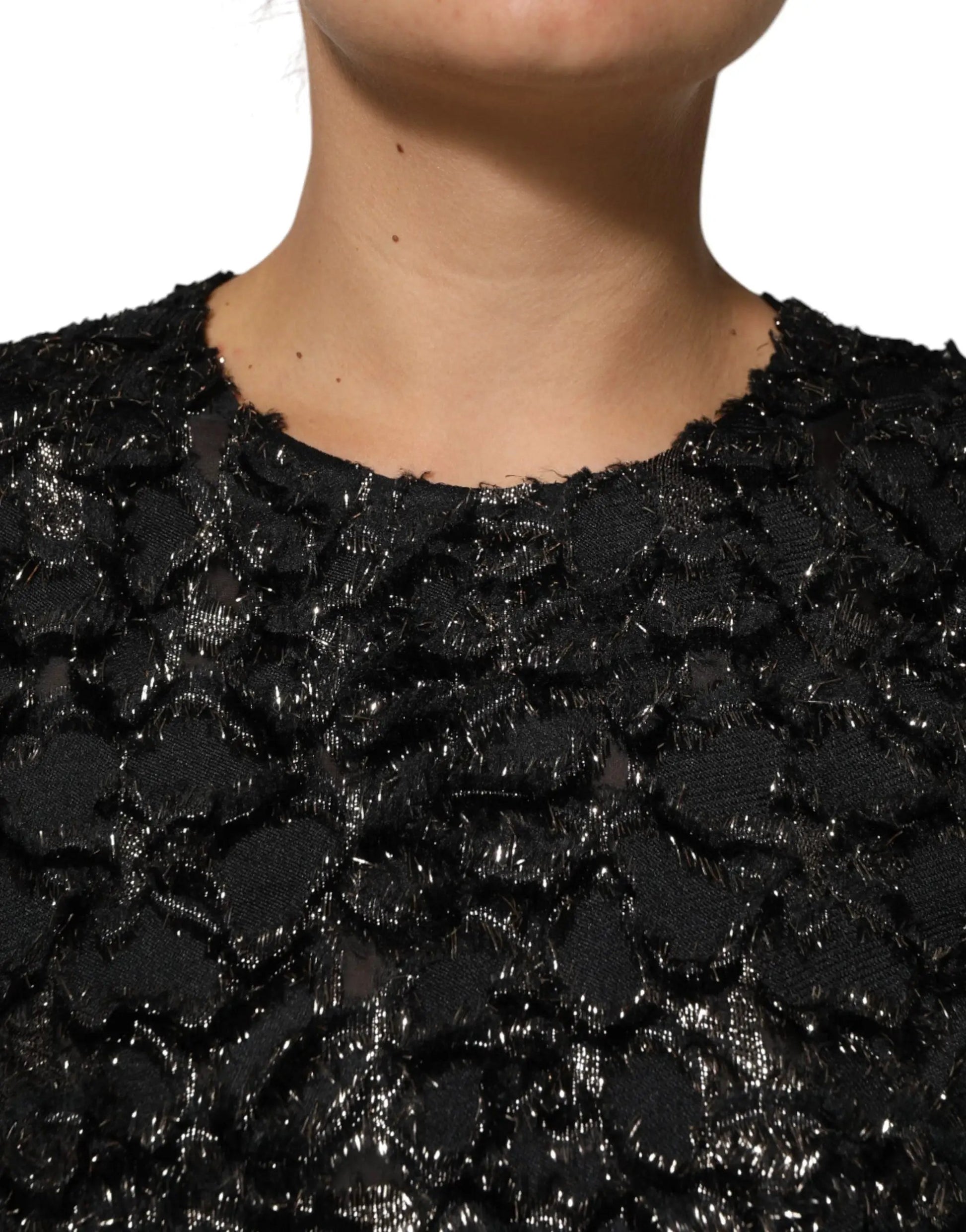 Dolce & Gabbana Black Sequin Bouclé Tweed Sheath Dress by Dolce & Gabbana