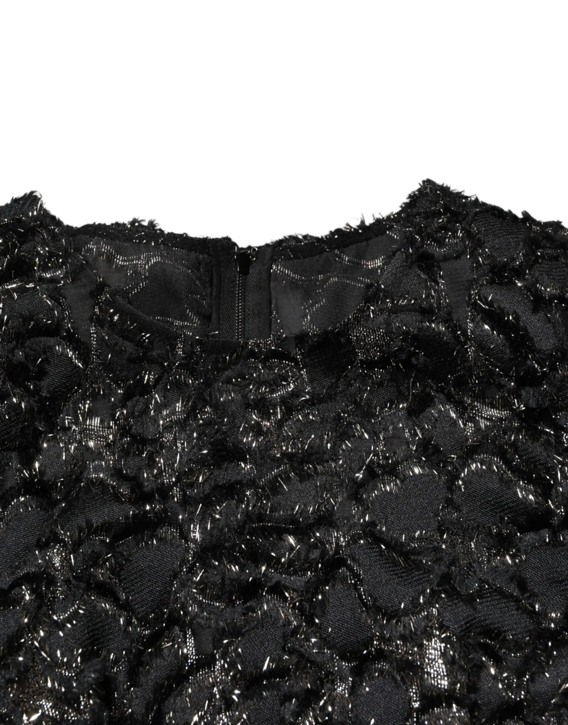 Dolce & Gabbana Black Sequin Bouclé Tweed Sheath Dress by Dolce & Gabbana