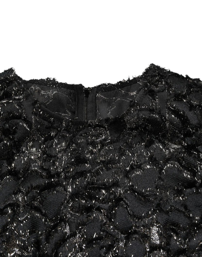 Dolce & Gabbana Black Sequin Bouclé Tweed Sheath Dress by Dolce & Gabbana