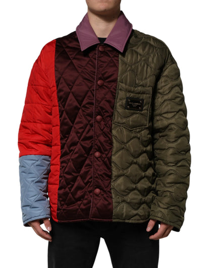 Dolce & Gabbana Multicolor Patchwork PolyesterQuilted Jacket by Dolce & Gabbana