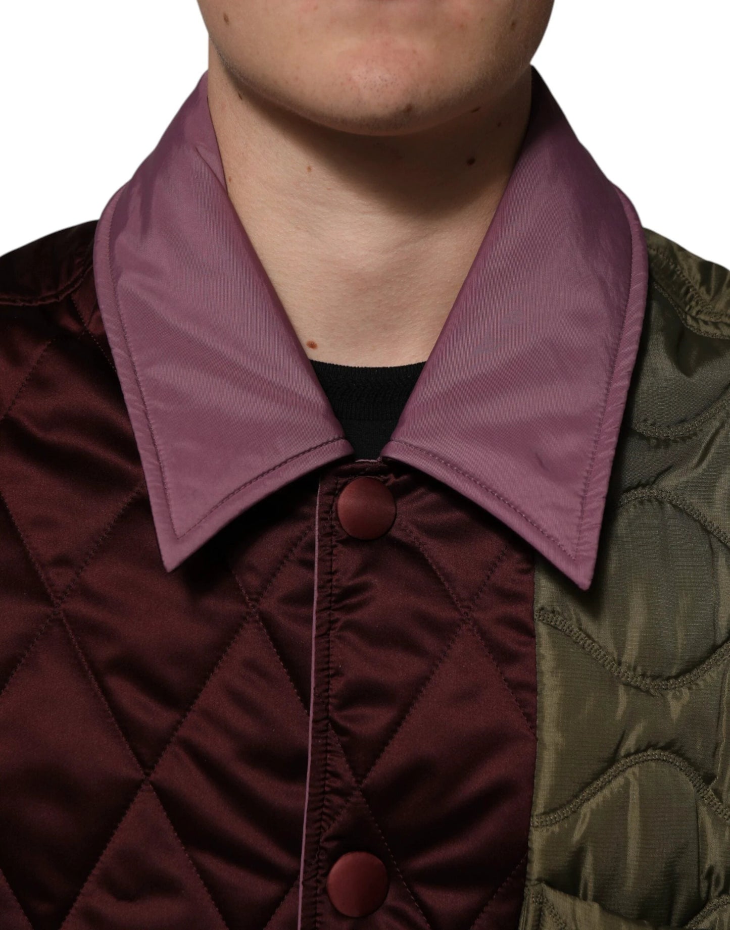 Dolce & Gabbana Multicolor Patchwork PolyesterQuilted Jacket by Dolce & Gabbana