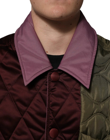 Dolce & Gabbana Multicolor Patchwork PolyesterQuilted Jacket by Dolce & Gabbana