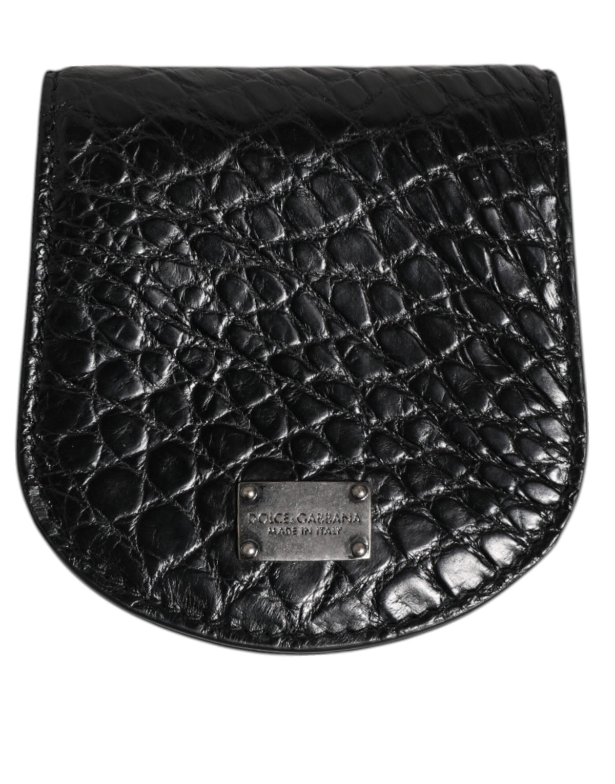 Étui à préservatif Dolce & Gabbana homme en cuir de caïman noir – SMY10708