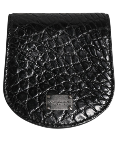 Étui à préservatif Dolce & Gabbana homme en cuir de caïman noir – SMY10708