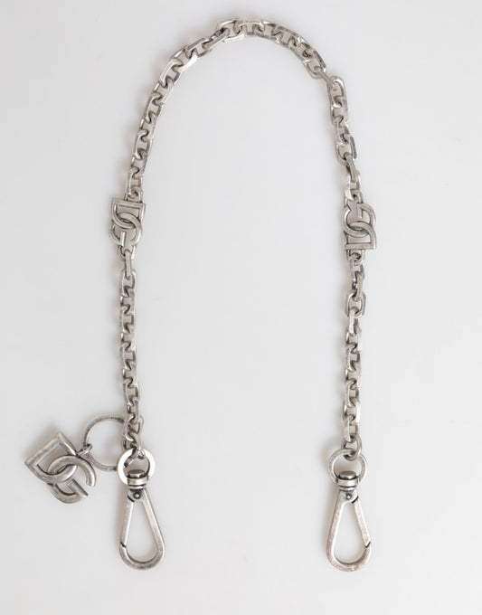 Collier chaîne Dolce & Gabbana homme à logo DG en laiton argenté – SMY10795