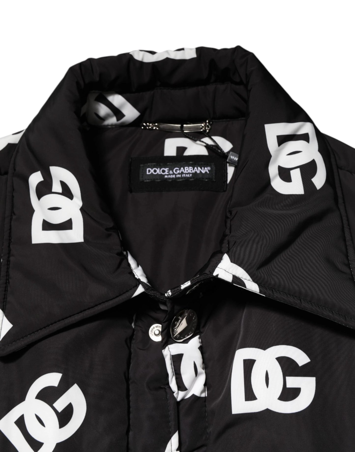 Dolce & Gabbana Black DG Monogram Nylon Windbreaker Jacket by Dolce & Gabbana