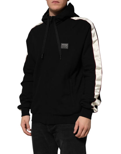 Dolce & Gabbana Black Cotton Plaque Track Cardigan Sweater by Dolce & Gabbana