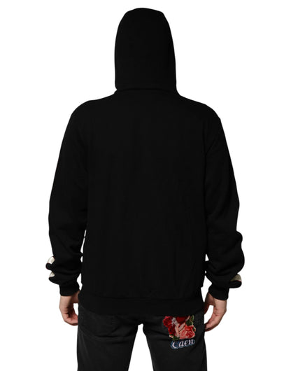 Dolce & Gabbana Black Cotton Plaque Track Cardigan Sweater by Dolce & Gabbana