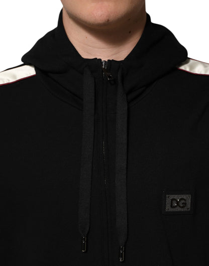 Dolce & Gabbana Black Cotton Plaque Track Cardigan Sweater by Dolce & Gabbana