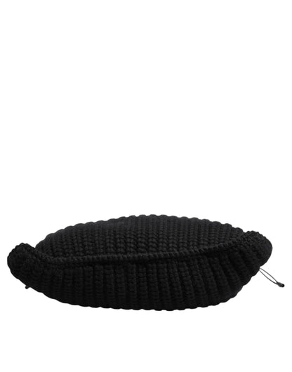 Dolce & Gabbana Black Cashmere Knitted Leather Shoulder Women Borse Bag by Dolce & Gabbana