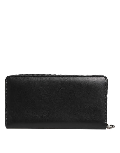 Portefeuille continental zippé Dolce & Gabbana homme en cuir noir et bleu – BAG4696