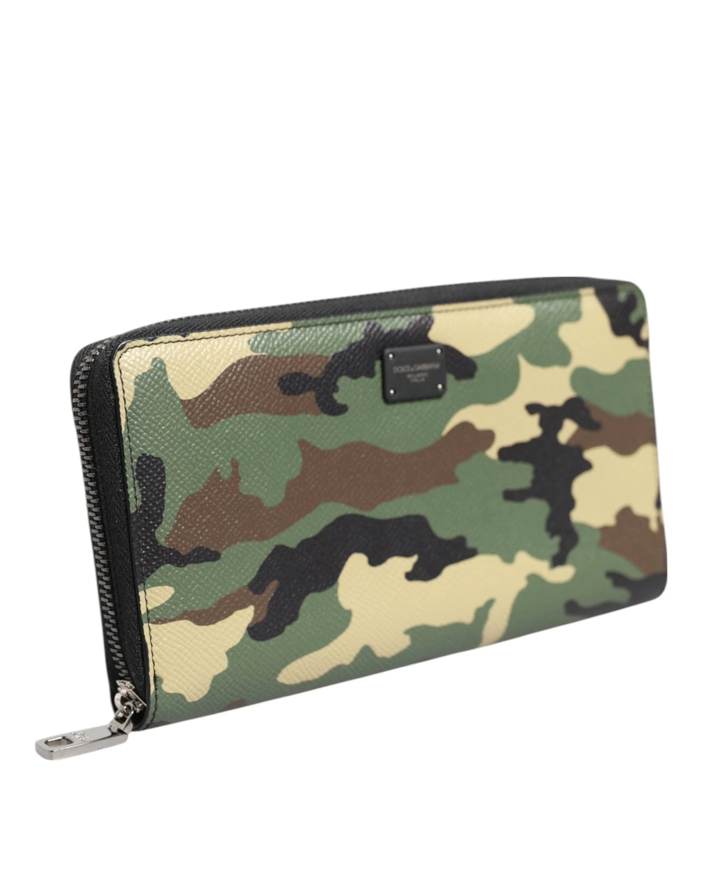 Dolce & Gabbana Multicolor Camouflage Logo Zip Around Continental Wallet