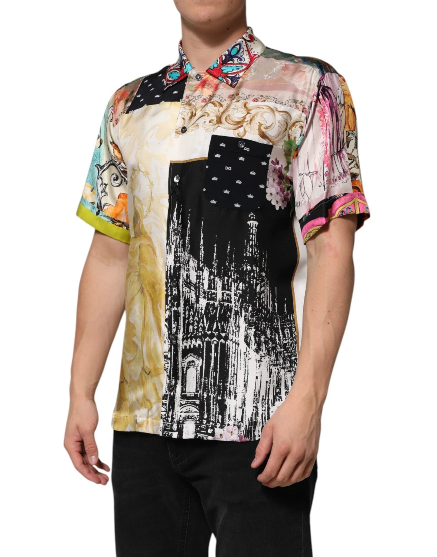 Dolce & Gabbana Multicolor Printed Button Down Casual Shirt by Dolce & Gabbana