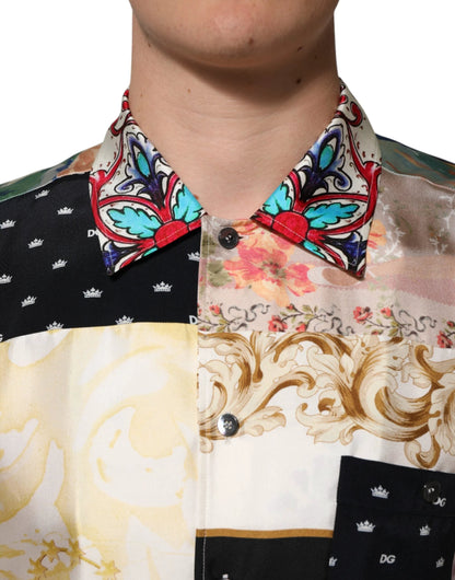 Dolce & Gabbana Multicolor Printed Button Down Casual Shirt by Dolce & Gabbana
