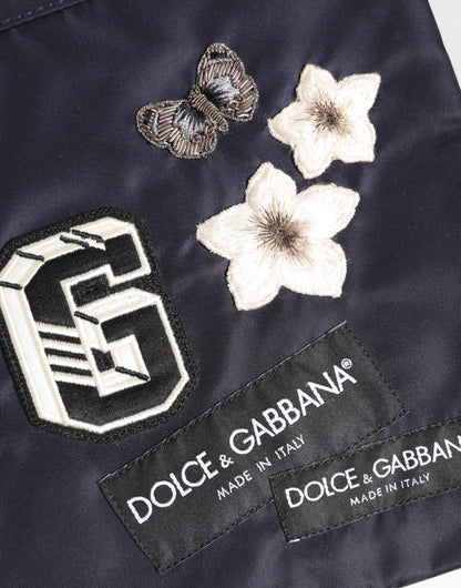 Dolce & Gabbana Blue DG Logo Patch Embellished Pouch Clutch Men Borse Bag by Dolce & Gabbana