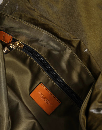 Dolce & Gabbana Dark Green Nylon Logo Plaque Shoulder Strap Borse Bag by Dolce & Gabbana