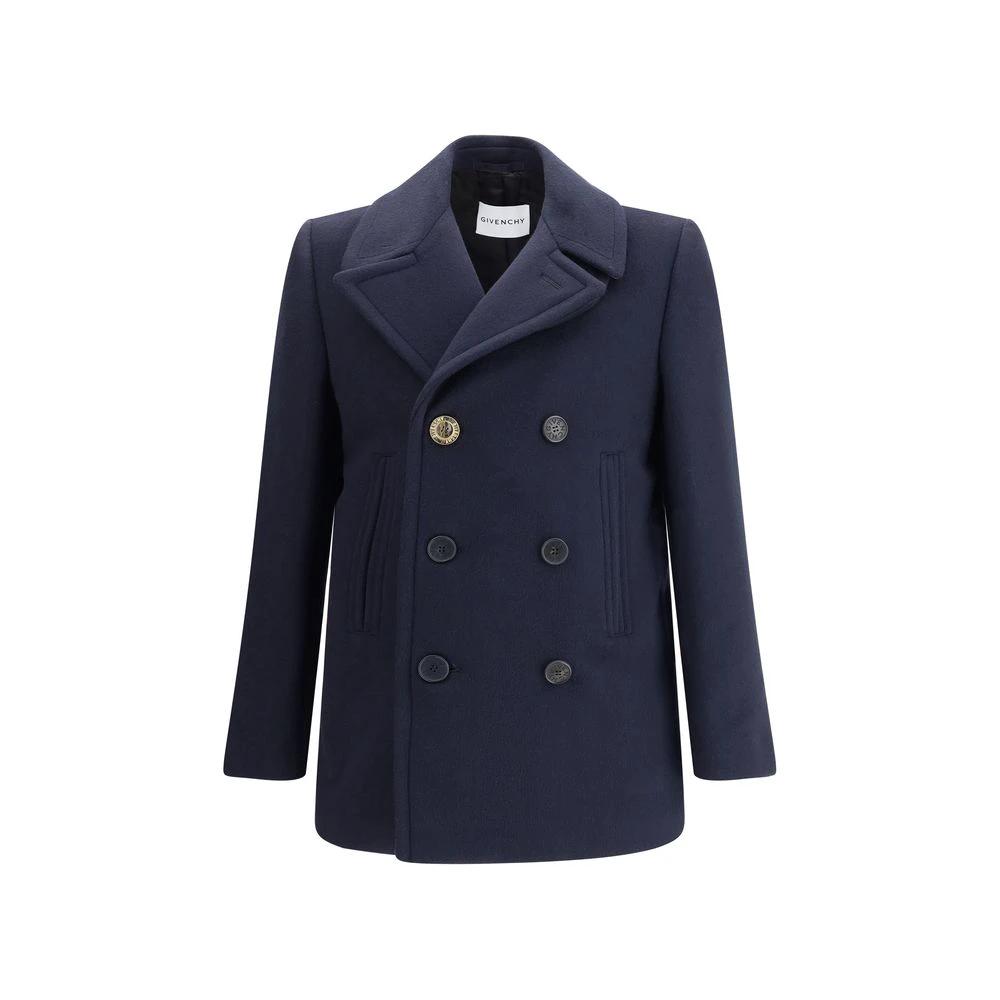 Givenchy Blue Wool Coat by Givenchy