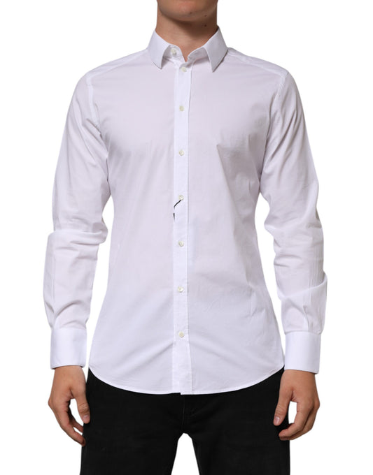 Chemise habillée Dolce & Gabbana homme GOLD à manches longues en coton blanc – TSH90814