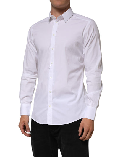 Chemise habillée Dolce & Gabbana homme GOLD à manches longues en coton blanc – TSH90814
