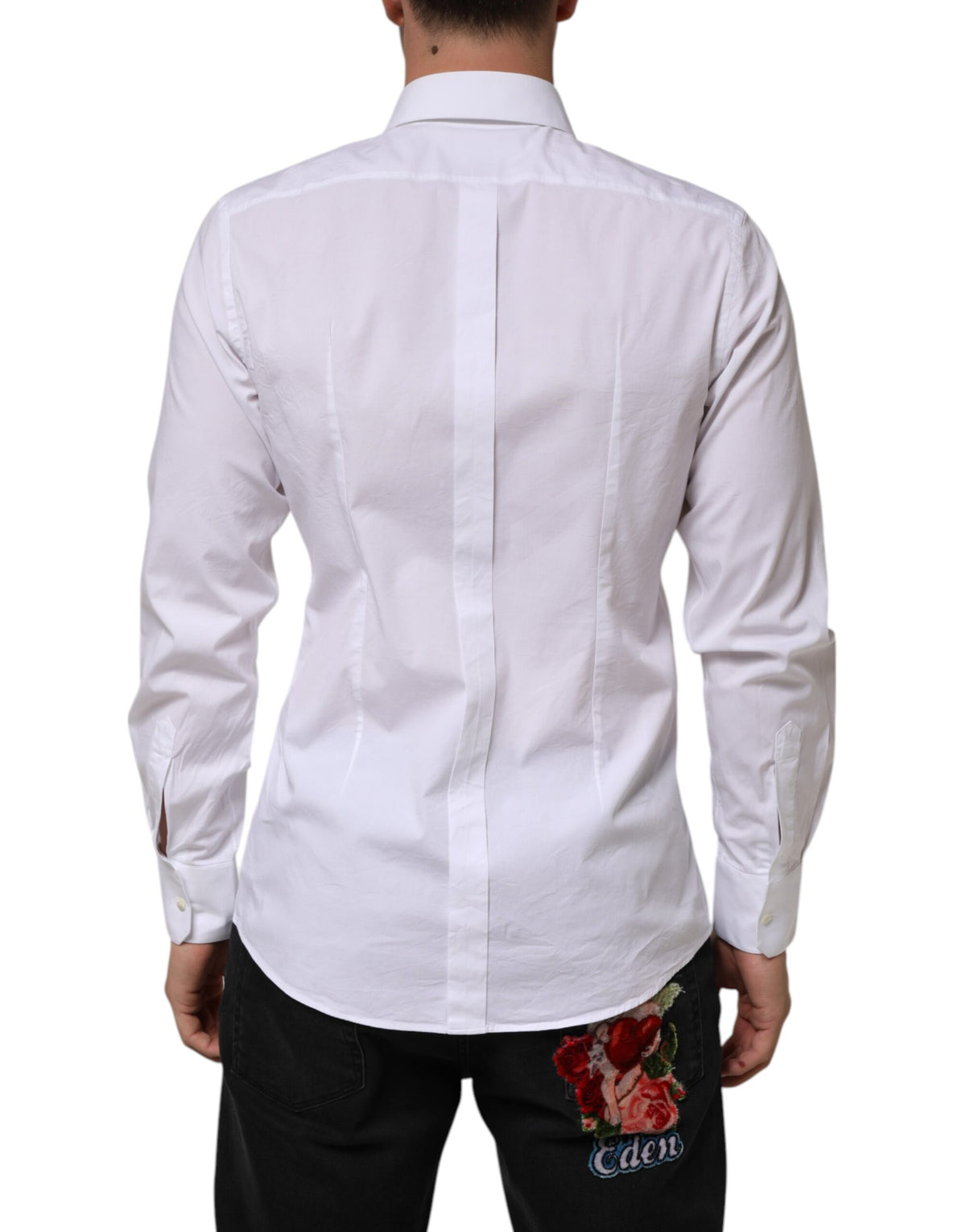 Chemise habillée Dolce & Gabbana homme GOLD à manches longues en coton blanc – TSH90814