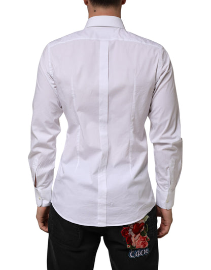 Chemise habillée Dolce & Gabbana homme GOLD à manches longues en coton blanc – TSH90814