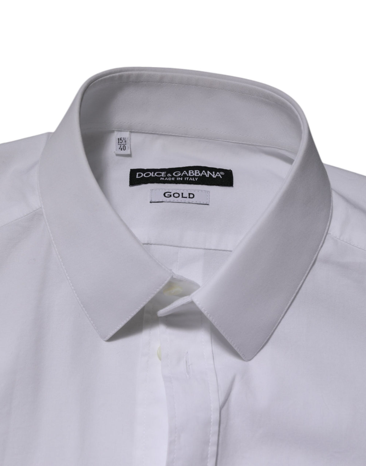 Chemise habillée Dolce & Gabbana homme GOLD à manches longues en coton blanc – TSH90814