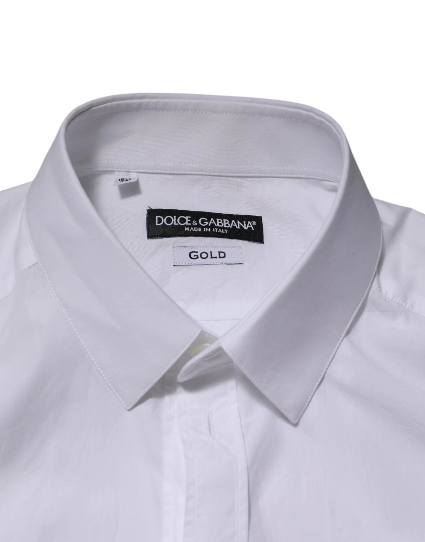 Dolce & Gabbana White Cotton GOLD Formal Men Longsleeves Shirt by Dolce & Gabbana