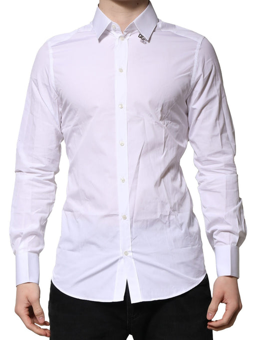 Chemise habillée Dolce & Gabbana GOLD à manches longues en coton blanc – TSH91341