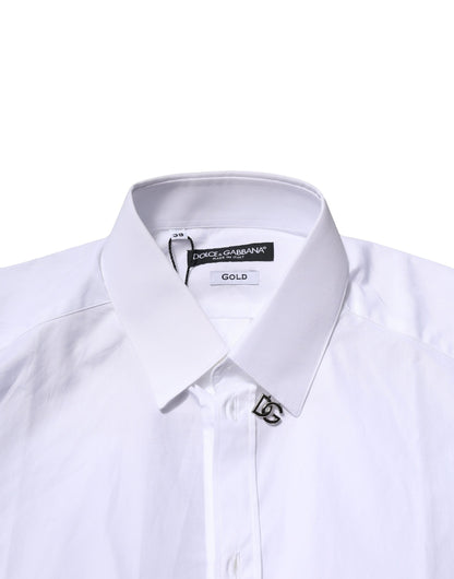 Chemise habillée Dolce & Gabbana GOLD à manches longues en coton blanc – TSH91341