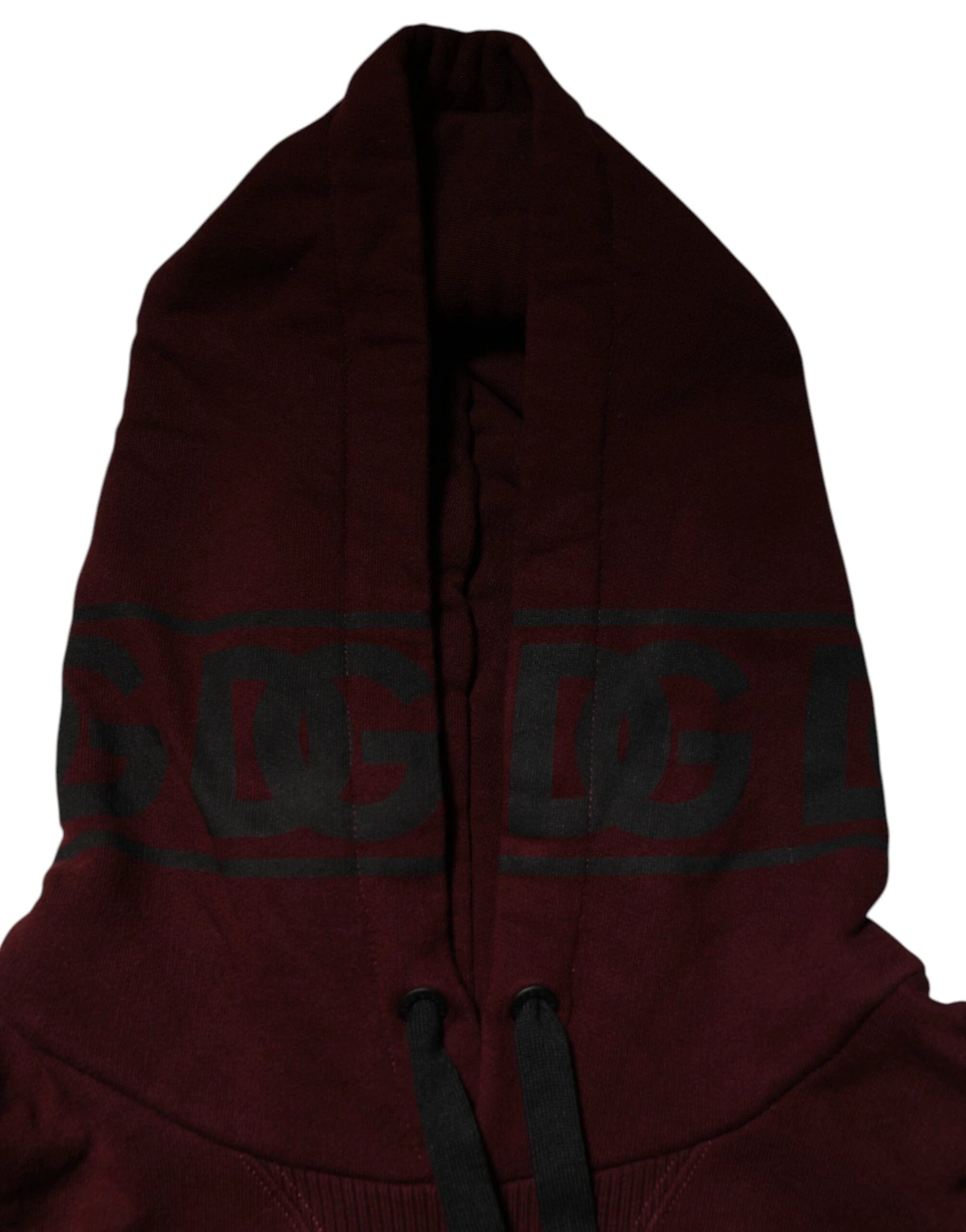 Dolce & Gabbana Burgundy Cotton Plaid Lined Men Hoodie Sweater by Dolce & Gabbana