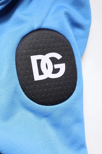 Dolce & Gabbana Blue Cotton Hooded Men Sportswear One Size Vest by Dolce & Gabbana