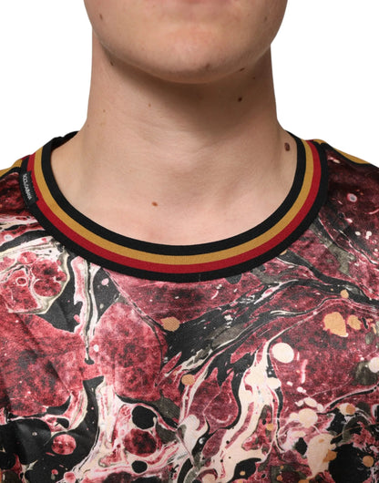 Dolce & Gabbana Multicolor Polyester Marble Print Oversize T-shirt by Dolce & Gabbana