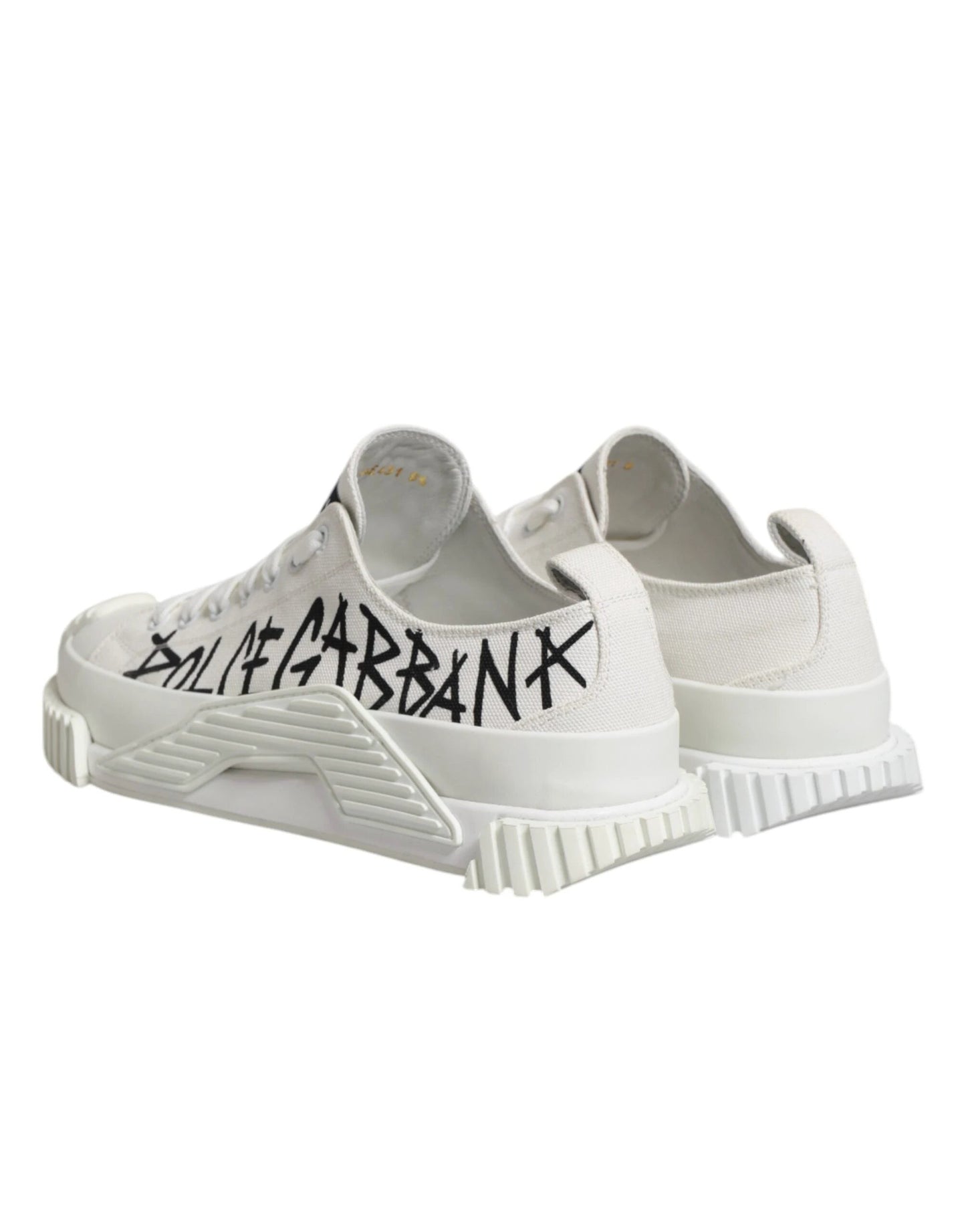 Dolce & Gabbana White Logo Graffiti Low Top Sneakers Shoes by Dolce & Gabbana