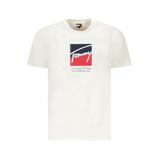 Tommy Hilfiger White Cotton Men T-Shirt by Tommy Hilfiger